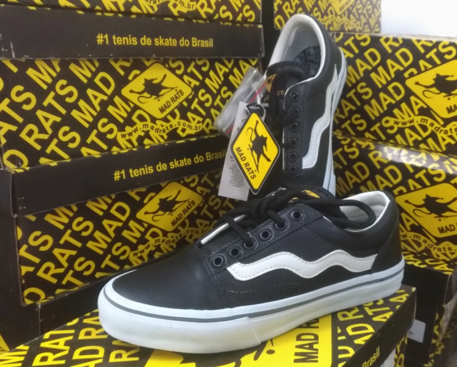 Estilo Tênis Todo Preto: Old Skool All Black Mad Rats